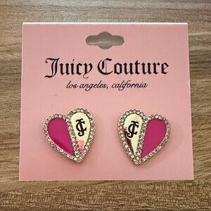 Juicy Couture Pink and Gold Heart Earrings RETIRED